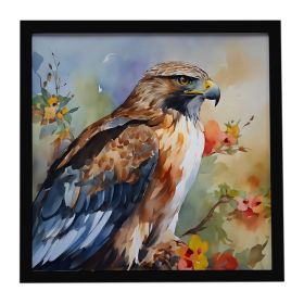 Hawk Framed Metal Print Bathroom, Kitchen, Office, Home Decor Wall Art Ready to Hang, Square, 8X8