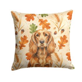 Sussex Spaniel Heirloom Fall Throw Pillow Decorative Indoor Outdoor Accent Cushion for Couch, Bed or Patio, 18Hx18W
