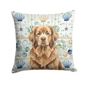 Brown Newfoundland Coastal Sea Glass Throw Pillow Decorative Indoor Outdoor Accent Cushion for Couch, Bed or Patio, 14Hx14W