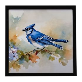 Blue Jay Framed Metal Print Bathroom, Kitchen, Office, Home Decor Wall Art Ready to Hang, Square, 8X8