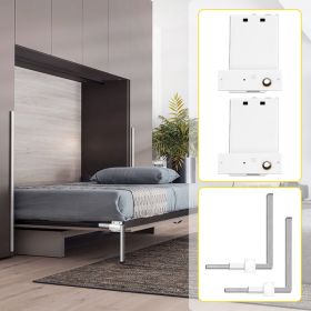 Murphy Mounting Wall Springs Mechanism Heavy Duty Support Hardware DIY Kit For Queen Twin Size Bed (Horizontal), White (Option: White)