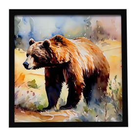 Grizzly Bear Framed Metal Print Bathroom, Kitchen, Office, Home Decor Wall Art Ready to Hang, Square, 8X8 (Default: Default)