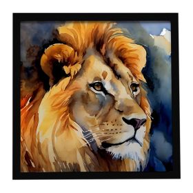 Lion Framed Metal Print Bathroom, Kitchen, Office, Home Decor Wall Art Ready to Hang, Square, 8X8 (Default: Default)