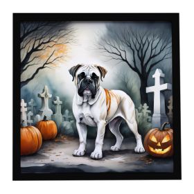 Boxer Spooky Halloween Framed Metal Print Bathroom, Kitchen, Office, Home Decor Wall Art Ready to Hang, Square, 8X8 (Default: Default)