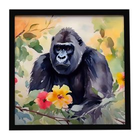 Gorilla Framed Metal Print Bathroom, Kitchen, Office, Home Decor Wall Art Ready to Hang, Square, 8X8 (Default: Default)