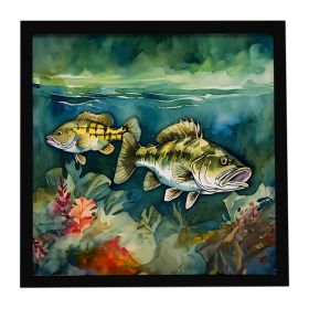 Smallmouth Bass Framed Metal Print Bathroom, Kitchen, Office, Home Decor Wall Art Ready to Hang, Square, 8X8 (Default: Default)