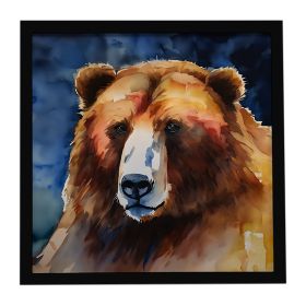 Kodiak Bear Framed Metal Print Bathroom, Kitchen, Office, Home Decor Wall Art Ready to Hang, Square, 8X8 (Default: Default)